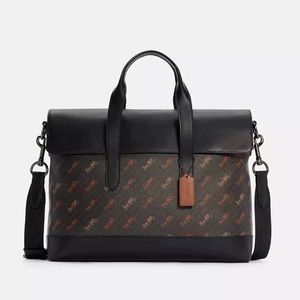 Coach Hamilton Portfolio With Horse And Carriage Dot Print